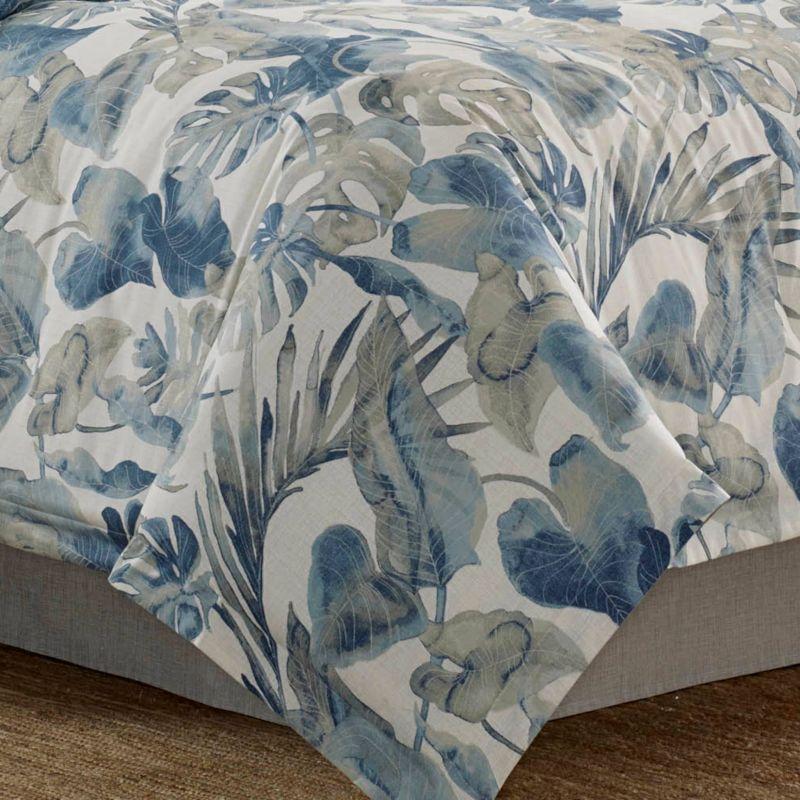 Tommy Bahama Raw Coast Blue Cotton Reversible Duvet Cover Set