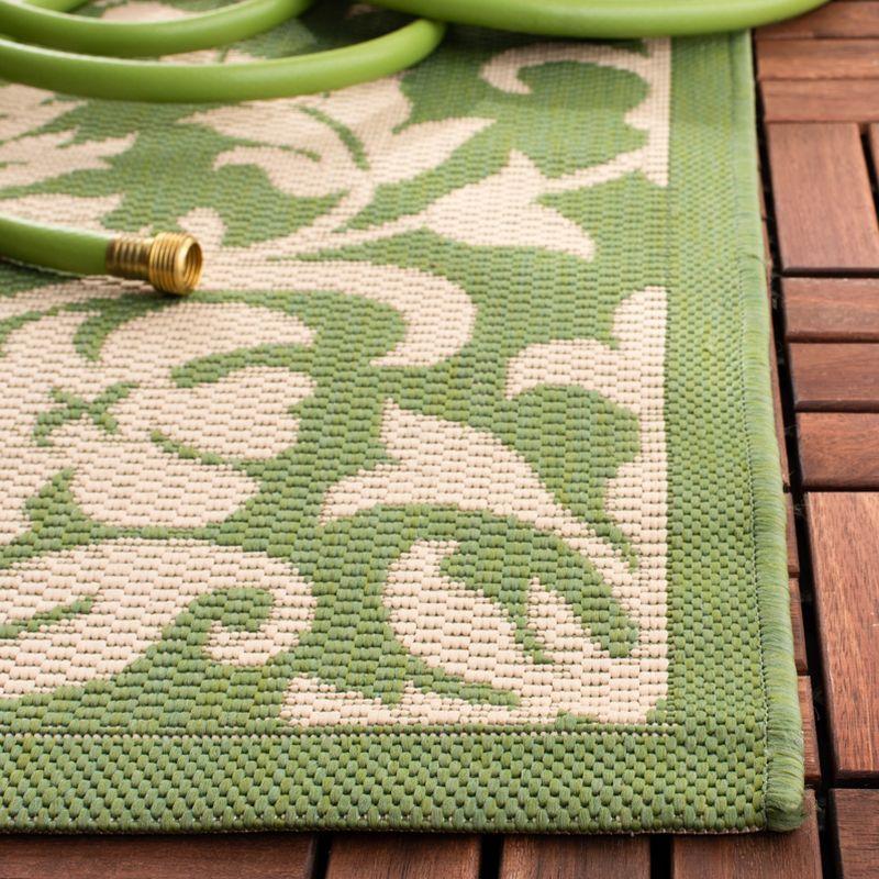 Courtyard CY3416 Power Loomed Indoor and Outdoor Area Rug - Olive/Natural - 4'x5'7" - Safavieh