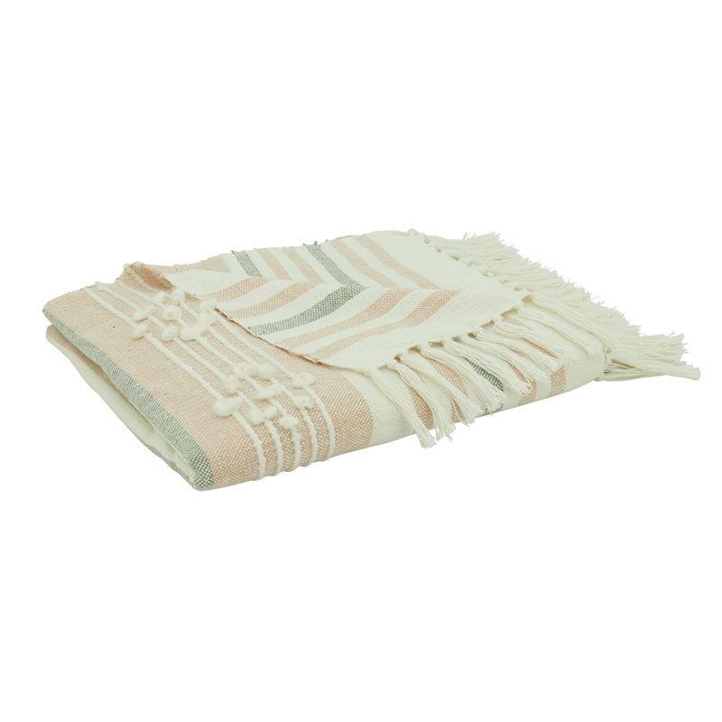 Saro Lifestyle Stripe Design Throw With Fringed Edges