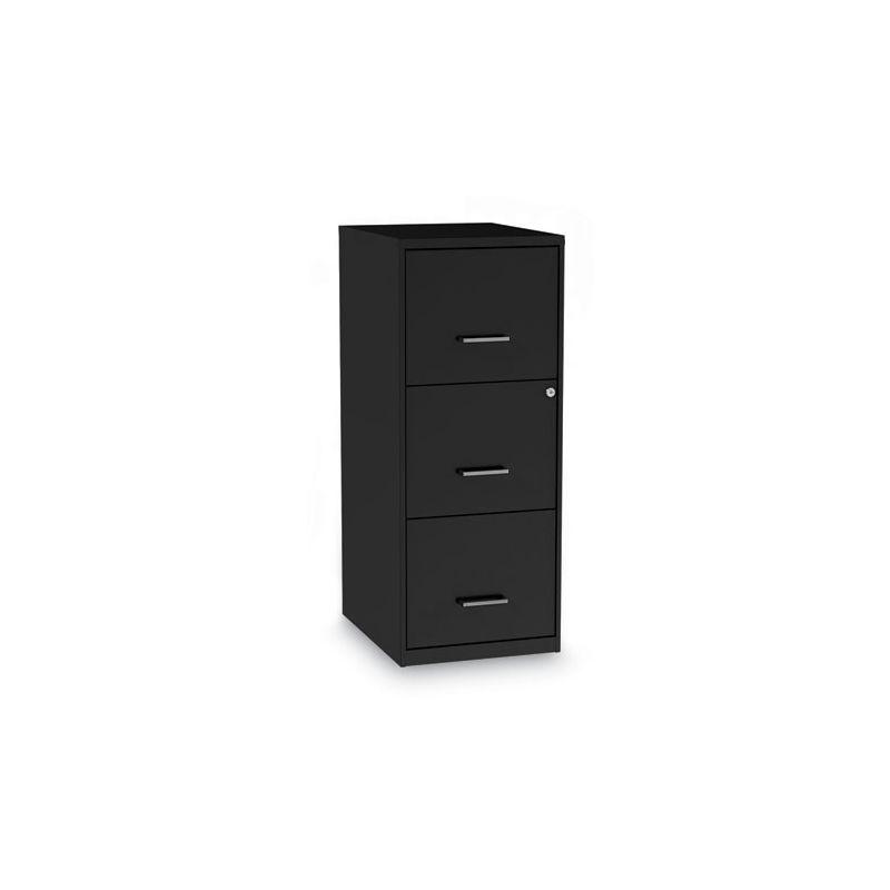 Alera Soho Vertical File Cabinet, 3 Drawers: File/File/File, Letter, Black, 14" x 18" x 34.9"