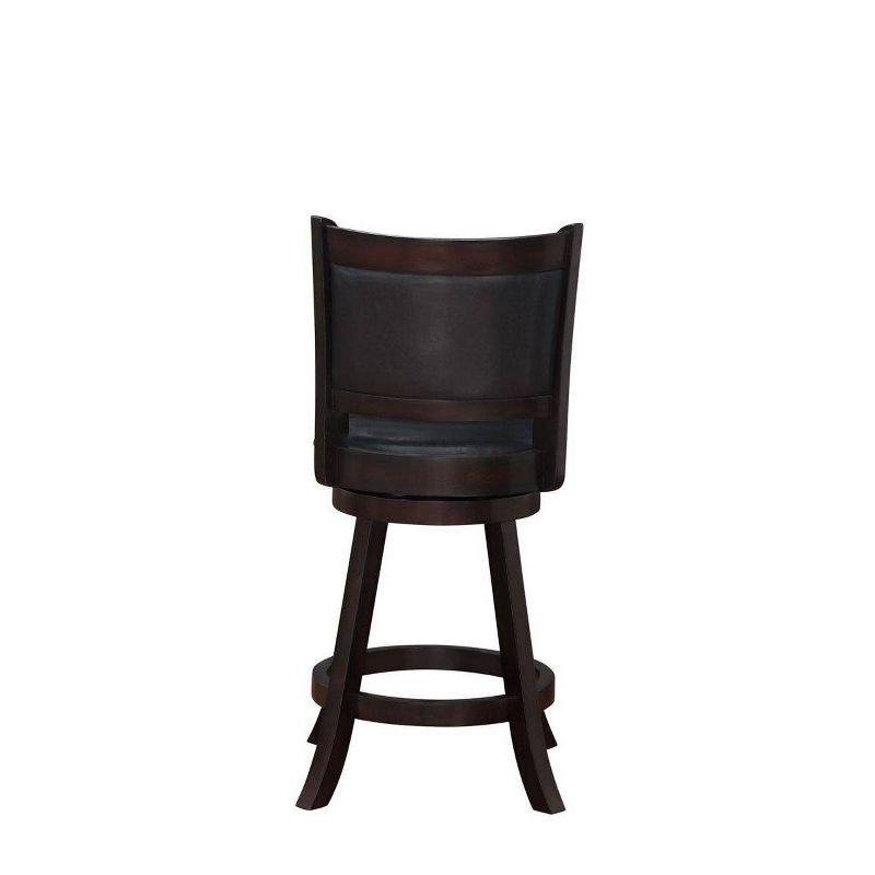 Merlot Leatherette 24" Swivel Wood Counter Stool