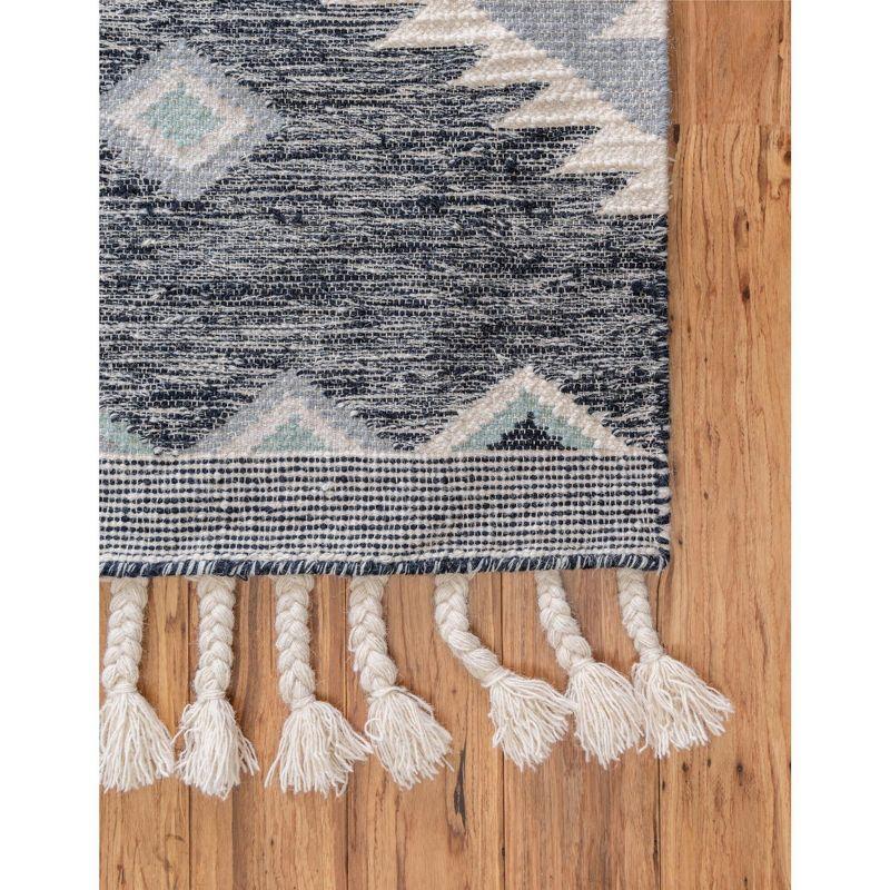 Handmade Mesa Geometric Dark Blue Wool Area Rug