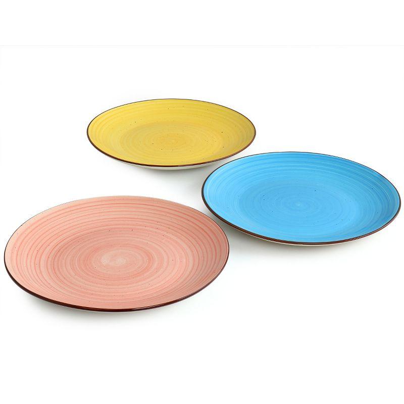 Elama Sebastian 6 Piece Stoneware Dinner Plate Set in Assorted Colors