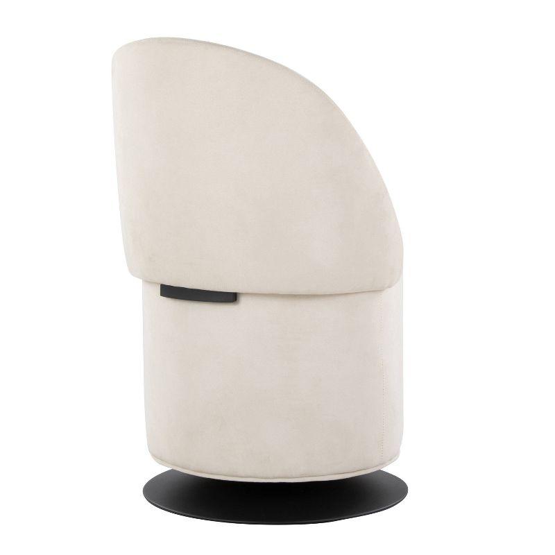 Cream Faux Leather Swivel Chair with Metal Base