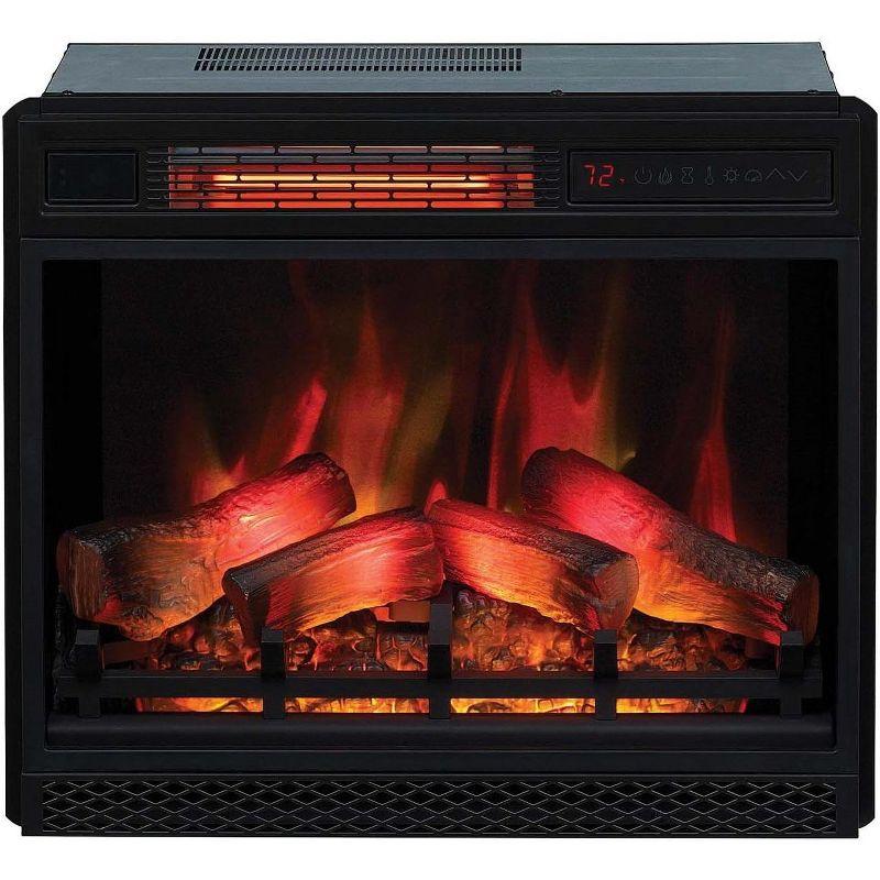 60 cm Black Electric Infrared Fireplace with Mantel