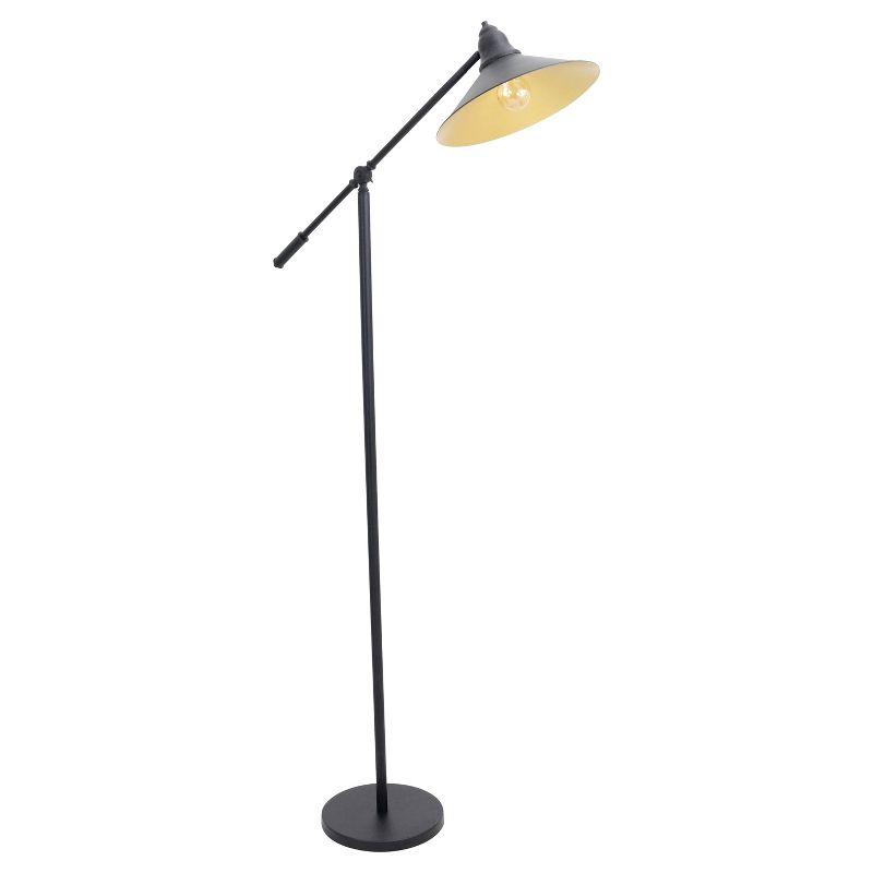 Adjustable Paddy 66'' Black and Gold Industrial Floor Lamp