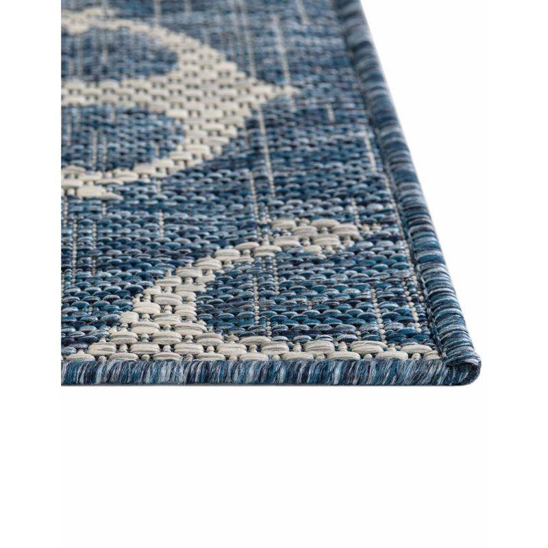 Coastal Charm 7x10 Blue/Gray Synthetic Outdoor Rug