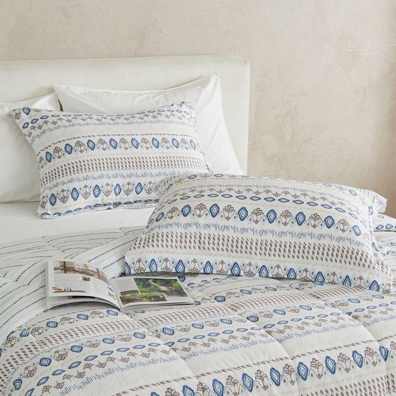 Solid / Printed Reversible Comforter and Sham Set - Great Bay Home