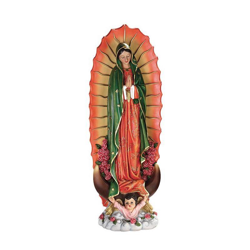 Petite Vibrant Resin Virgin of Guadalupe Statue