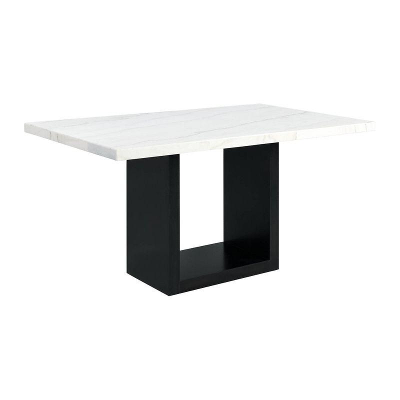 Willow Marble Counter Height Dining White - Picket House Furnishings: Chic Black Base, 6 Seats