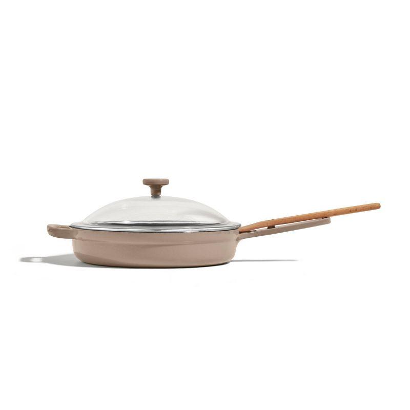 10-Inch Beige Enameled Cast Iron Always Pan with Lid