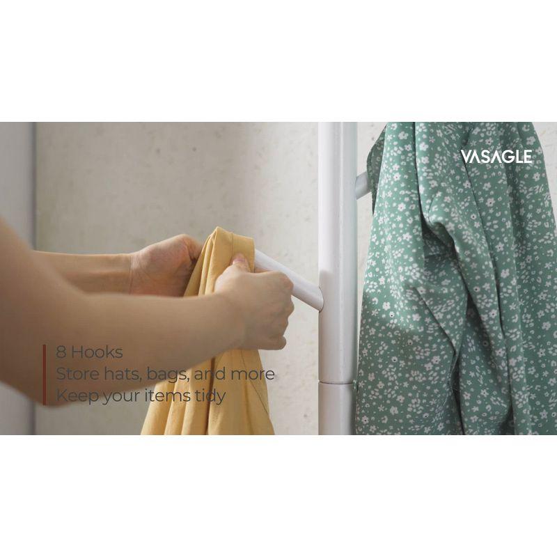 VASAGLE 8 Hooks Solid Wood Coat Rack Free Standing Coat Rack Tree-Shaped Coat Rack Black