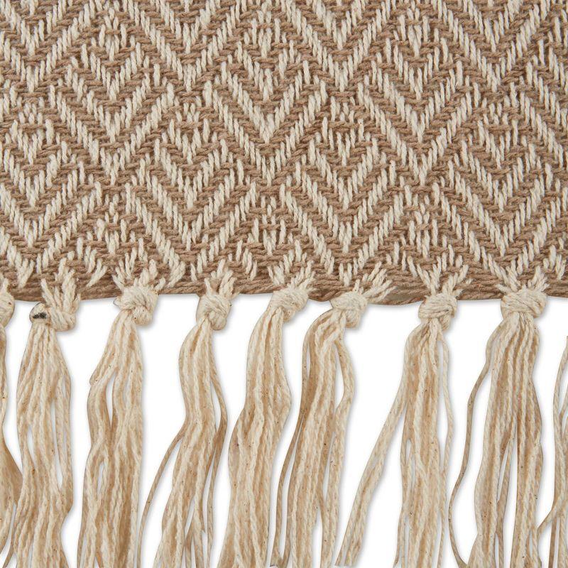 50"x60" Diamond Throw Blanket Stone Brown - Design Imports: Hypoallergenic, Midweight Cotton, Machine Washable