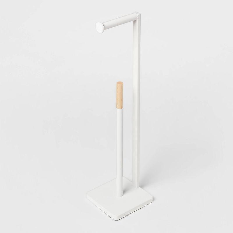 Freestanding Toilet Paper Holder Matte White - Brightroom™: Steel Construction, 22.99" Height, Bathroom Storage
