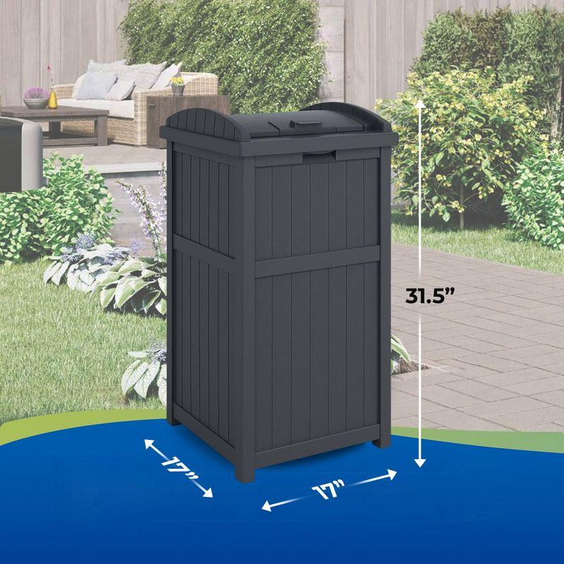 Suncast 30 Gallon Manual Lift Trash Hideaway Container