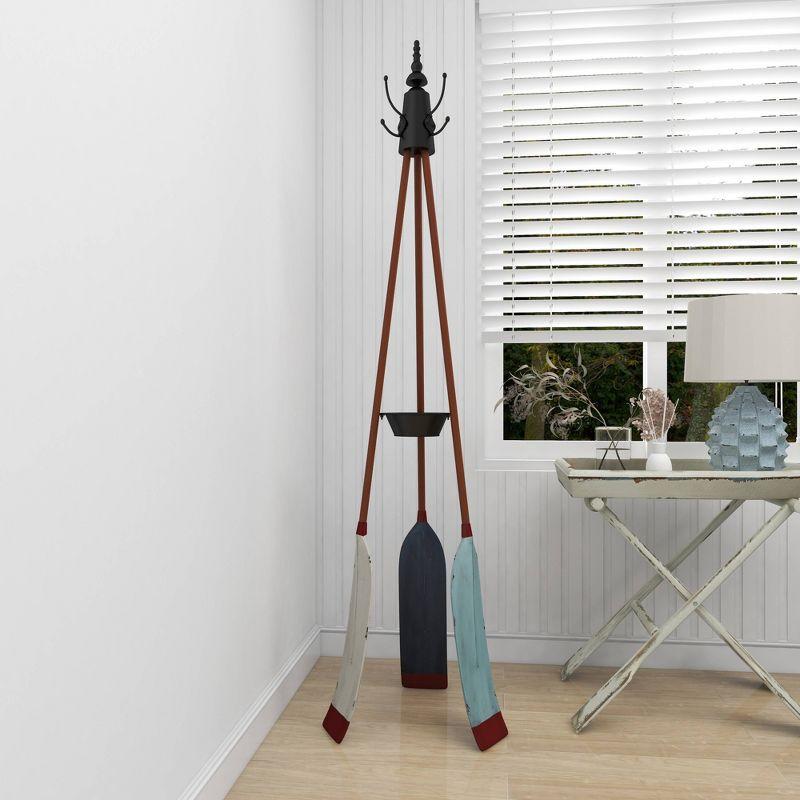 Olivia & May Metal Nautical Style Coat Rack Tripod Base : Iron Frame, 69" Tall, No Surface Treatment, Assembly Required