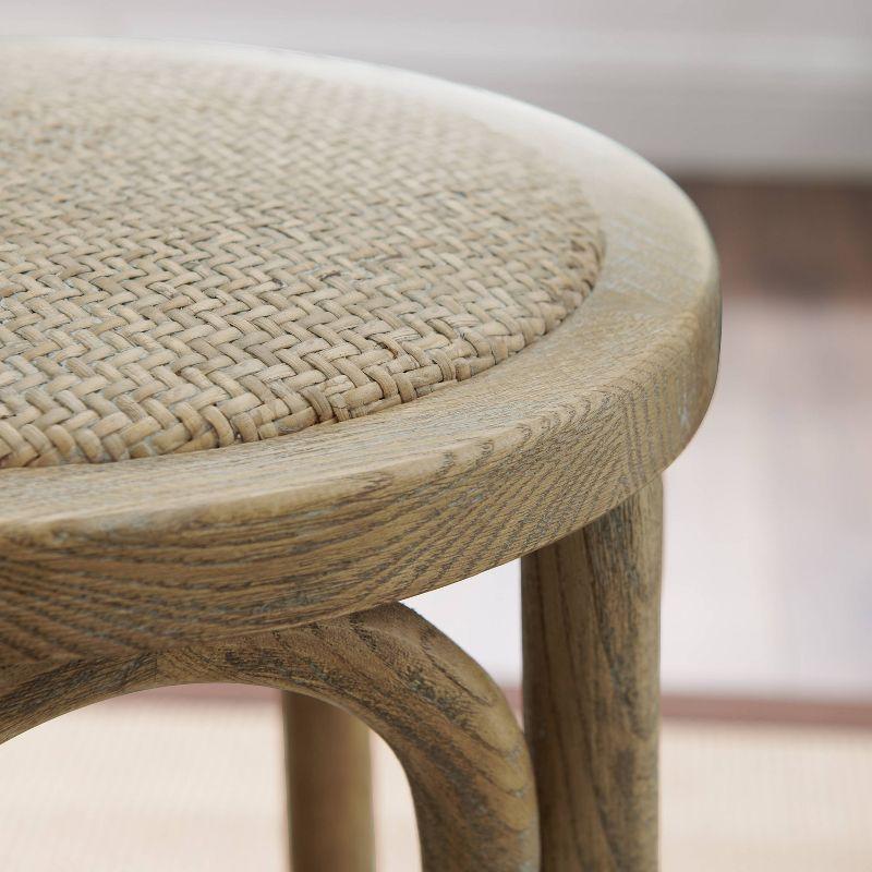 Rae Rattan 25" Backless Beige Wood Counter Stool