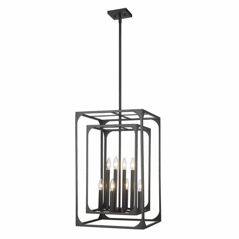 Easton Matte Black 8-Light Steel Chandelier