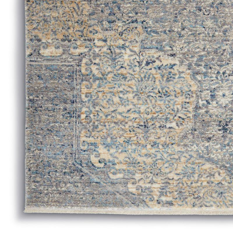 Nourison Silken Weave SLW04 Indoor Area Rug Blue/Grey 5'3" x 7'9"