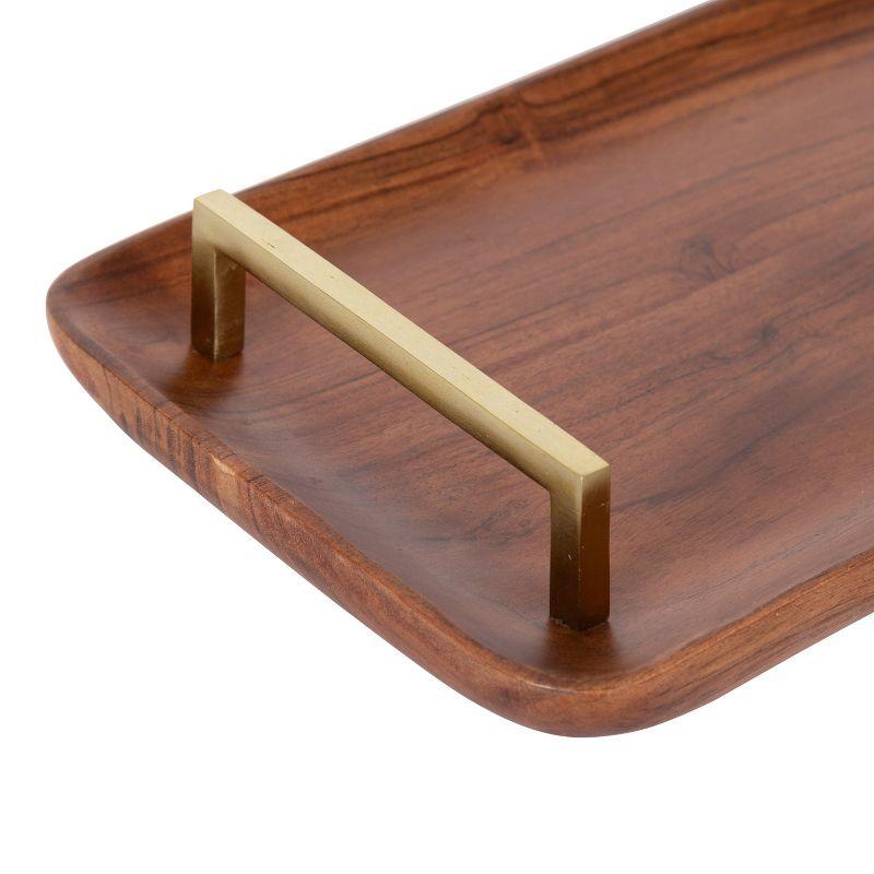 Kate and Laurel Cantwell Tray, 18x8, Walnut Brown