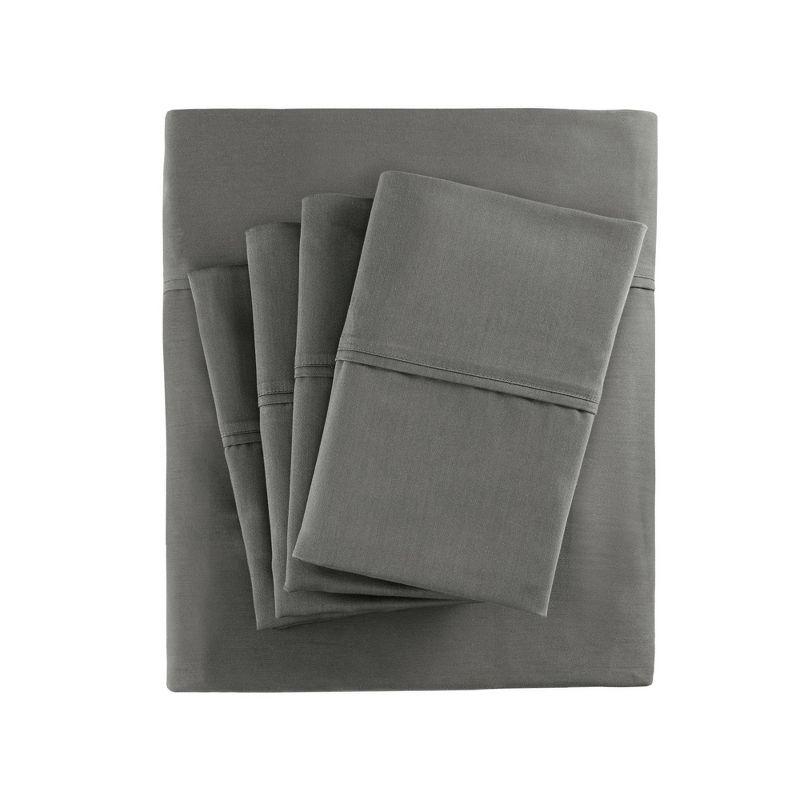 King Charcoal Cotton Blend Sateen Sheet Set