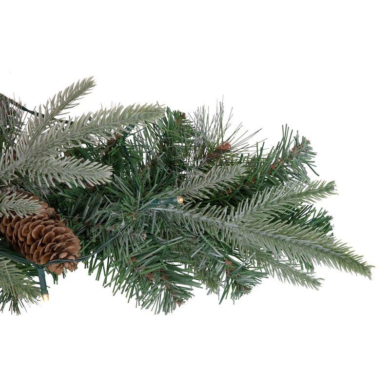 Northlight Seasonal 32" Pre-Lit Artificial Mixed Pine and Pine Cone Christmas Snowflake Wreath