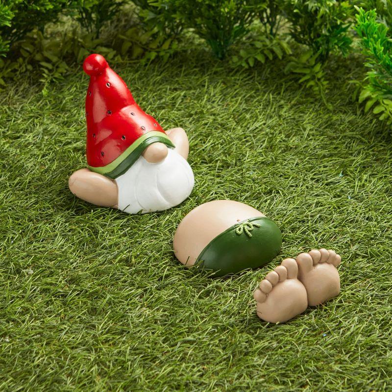 Watermelon Hat Relaxing Gnome Outdoor Polyresin Statue