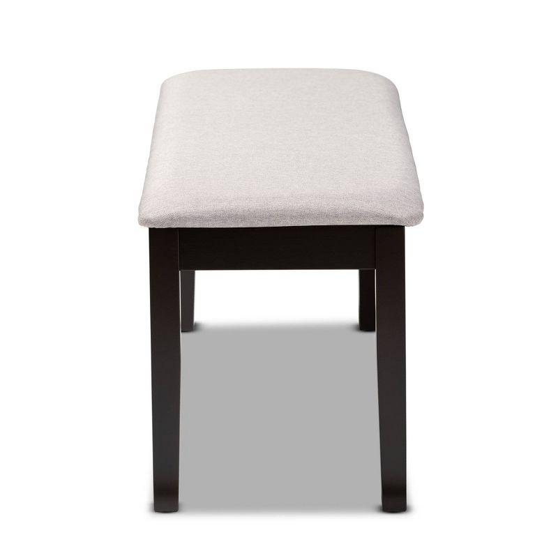 Teresa Fabric Upholstered and Wood Dining Bench Gray/Dark Brown - Baxton Studio