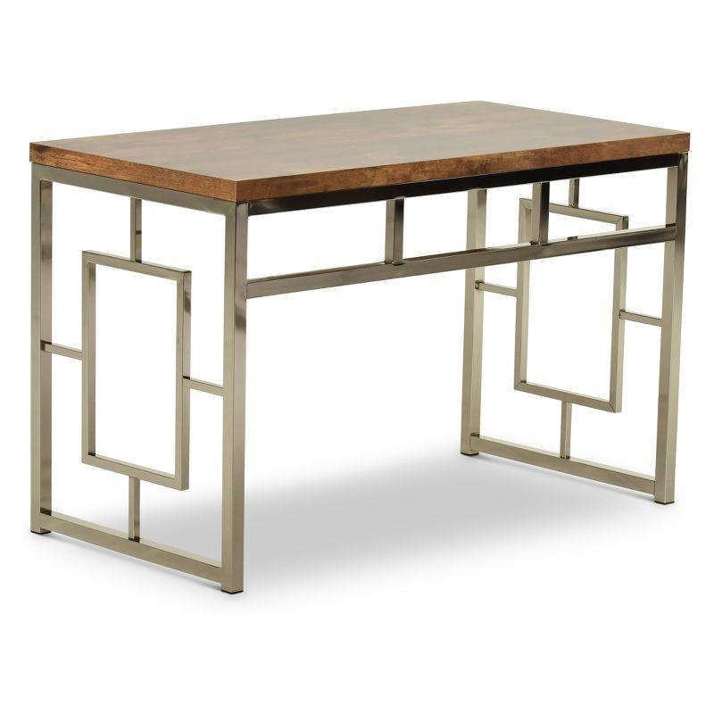 Alize Chrome Writing Desk Natural - Steve Silver Co.