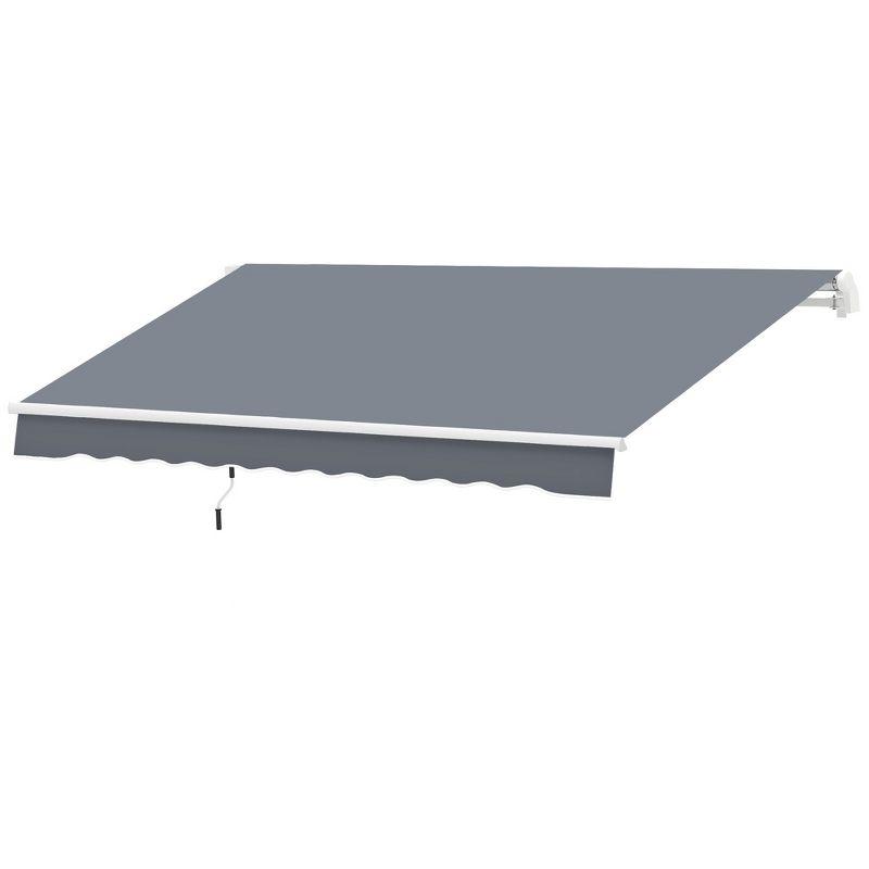 Outsunny Polyester Cover Retractable Patio Awning