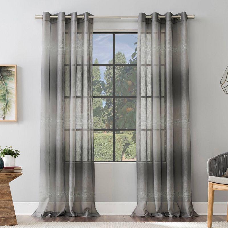 Scott Living Atlantic Ombre Open Weave Sheer Grommet Curtain Panel