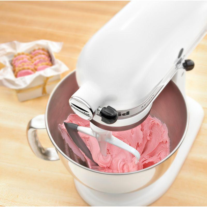 KitchenAid 5qt Tilt-Head Flex Edge Beater- KFE5T: Mixer Paddle Attachment, Dishwasher-Safe, Metal, White