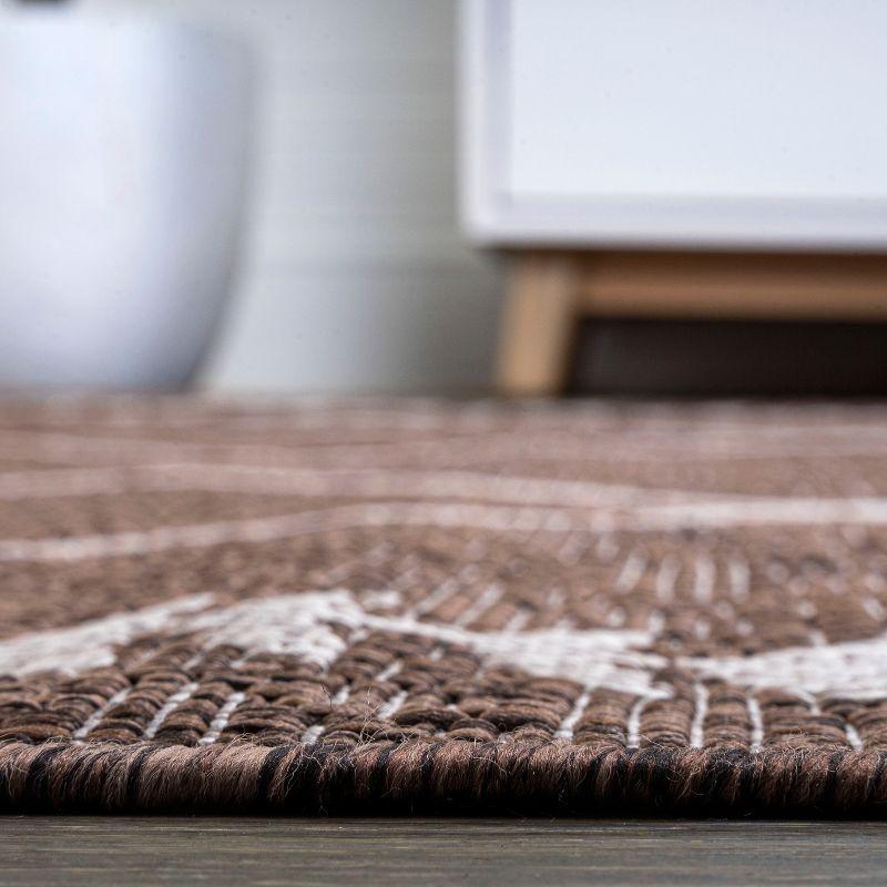 8' X 10' Derya Diamond Trellis Indoor/Outdoor Area Rug, Brown/Beige - JONATHAN Y
