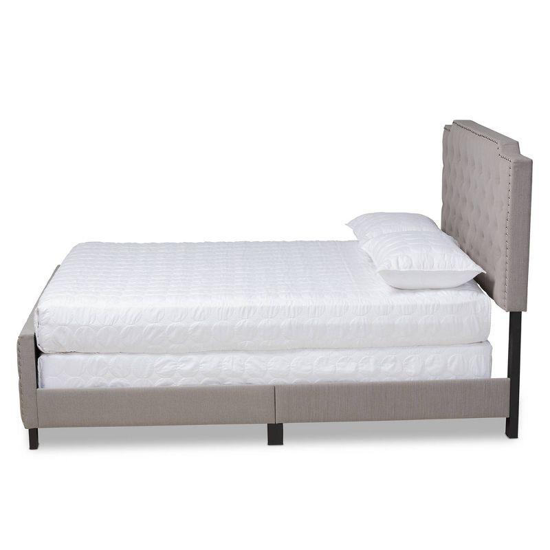 Marion Fabric Upholstered Button Tufted Panel Bed - Baxton Studio