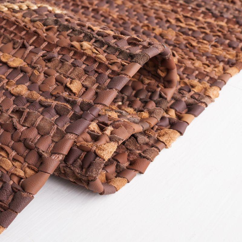 Safavieh Vintage Leather Hand Woven 75% Leather, 15% Jute, And 10% Cotton Geometric Rug