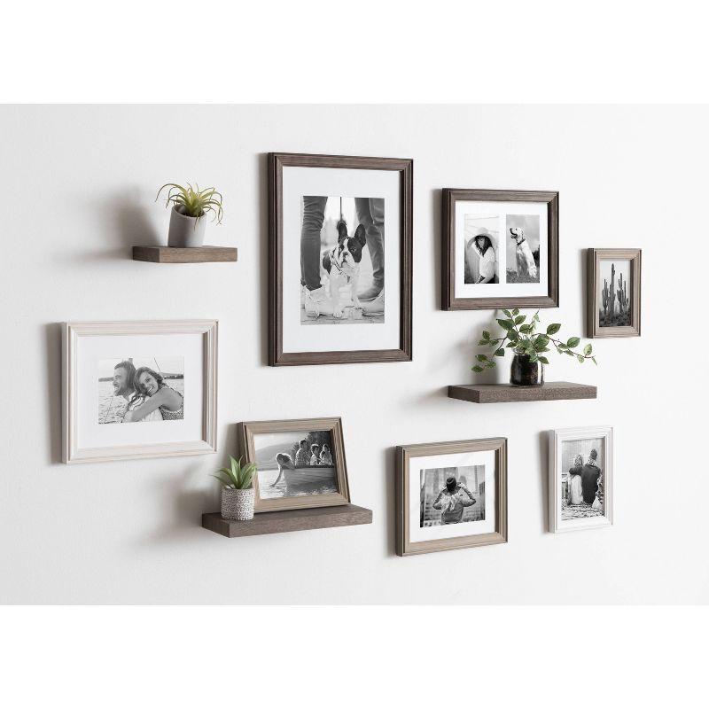 Farmhouse Graywash Gallery Wall Frame and Shelf Kit, Set of 10