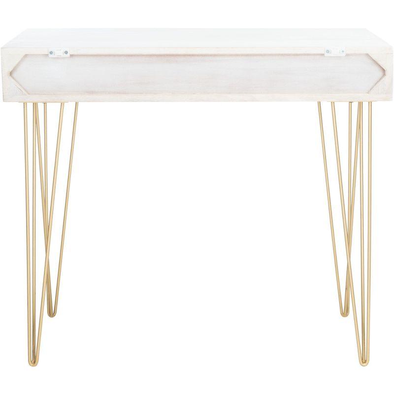 Marigold Desk - White Wash/Brass - Safavieh