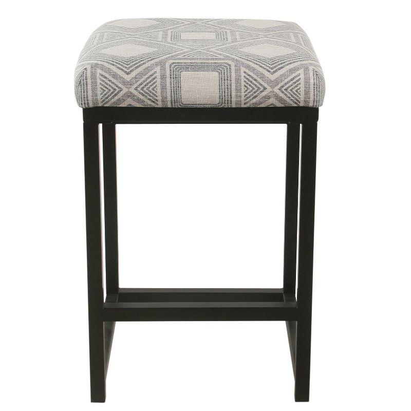 24" Open Back Metal Counter Height Barstool Charcoal - HomePop: Upholstered, Powder-Coated, 250lb Capacity