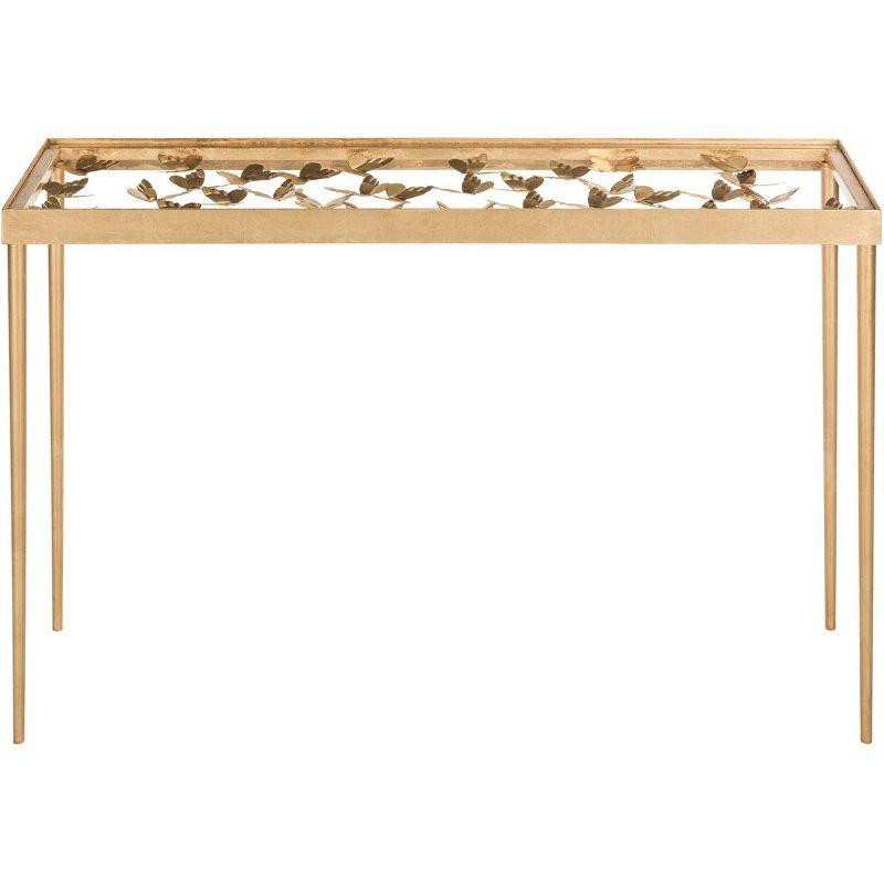 Rosalia Butterfly Console Table - Gold/Glass - Safavieh