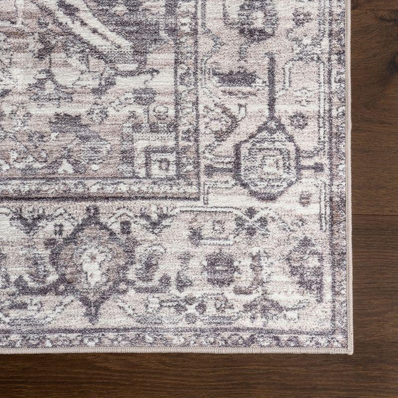 Nuloom Vita SplashGuard Vintage Medallion Machine Washable Area Rug, Runner 2' 6" x 12', Vita Grey