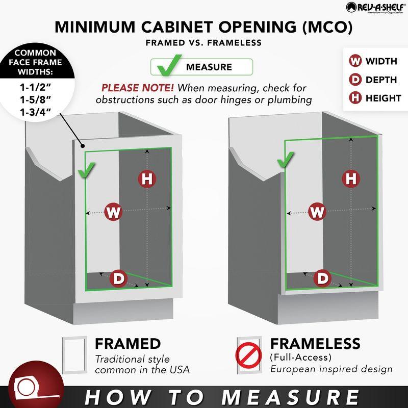 Rev-A-Shelf 4SR-15 Kitchen Cabinet Door Mounted Wooden 3-Shelf Storage Spice Rack with Mounting Hardware