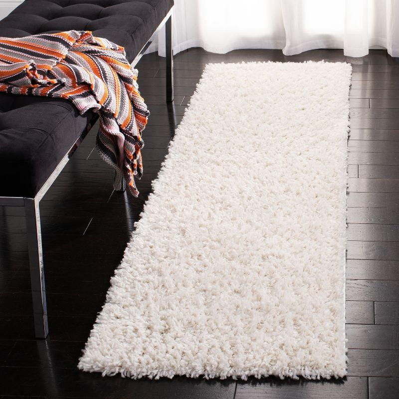 August Shag AUG200 Power Loomed Indoor Runner Rug - Ivory - 2'x11' - Safavieh