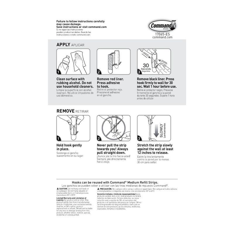 Command Medium Sized Wire Toggle Decorative Hook White: Adhesive Wall Hooks & Hangers, 2 Pack, 2 lb Capacity