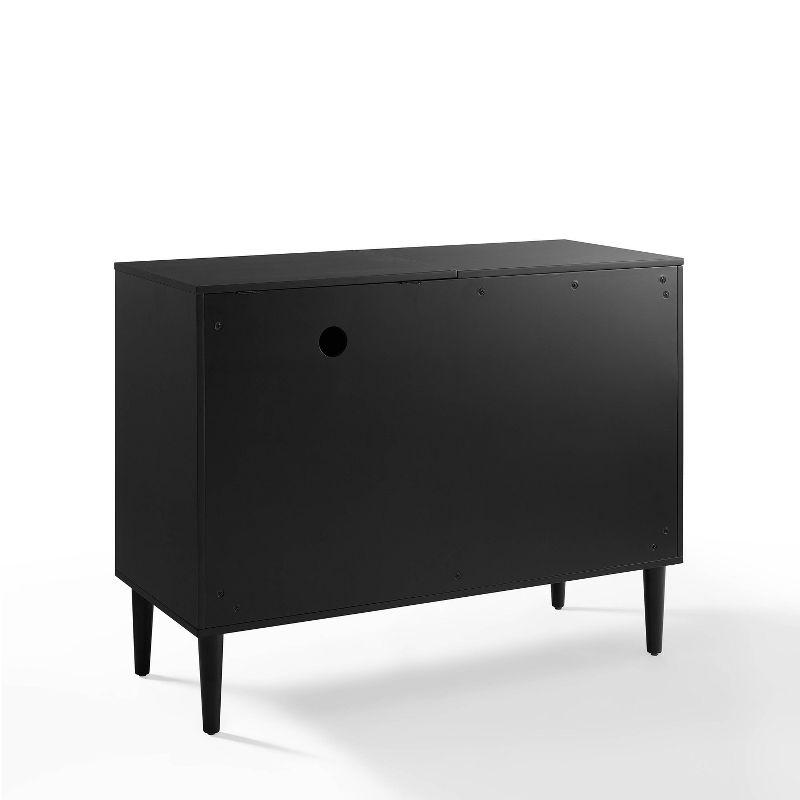 Everett Matte Black Mid-Century Modern Media Console with Storage