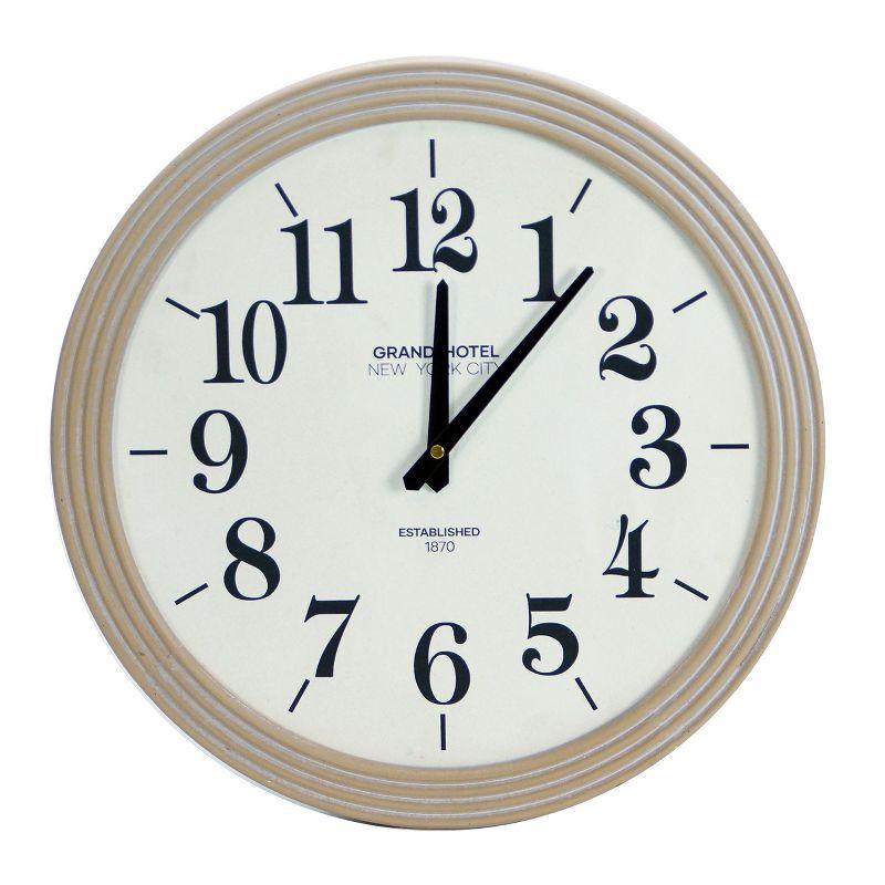 VIP Natural Reed Frame 16-inch White Analog Wall Clock