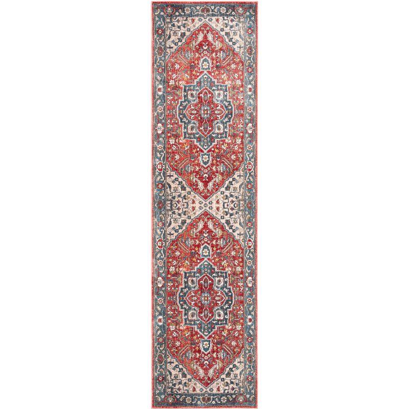 Vintage Persian VTP479 Power Loomed Indoor Runner Rug - Red/Blue - 2'2"x12' - Safavieh