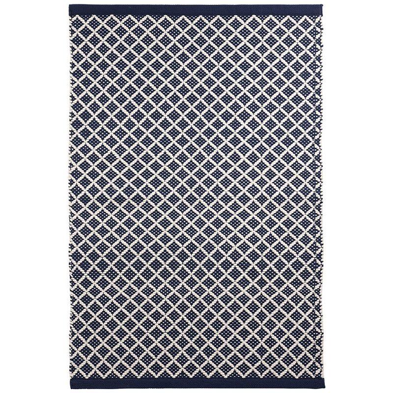 Trellis Navy Handwoven Indoor/Outdoor Rug