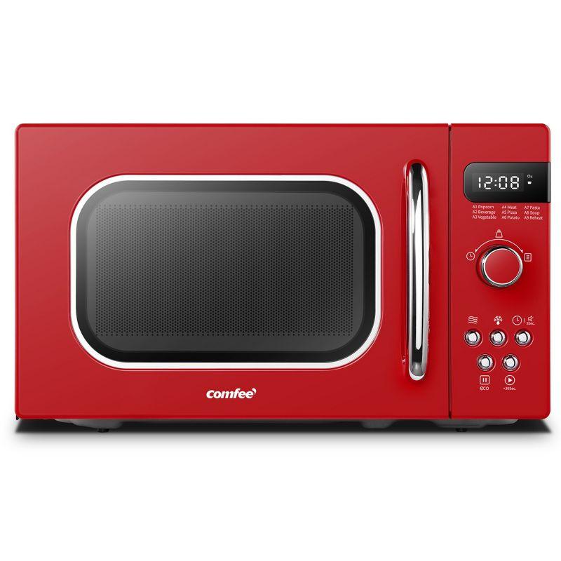 Comfee Retro 0.7-cu ft 700-Watt Countertop Microwave (Red)