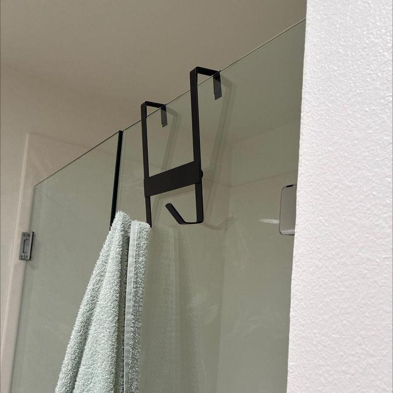 Small over the Door Hook 2 Hooks Matte Black - Brightroom™: Steel, No Assembly, Powder-Coated Finish, Space-Saving