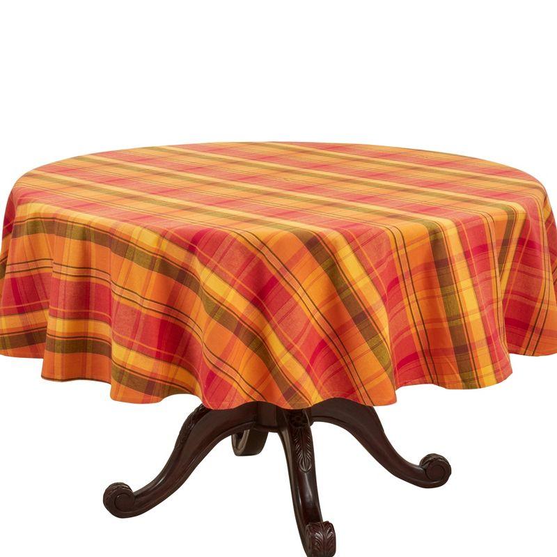 Harvest Table Linens Plaid 100% Cotton Round Tablecloth